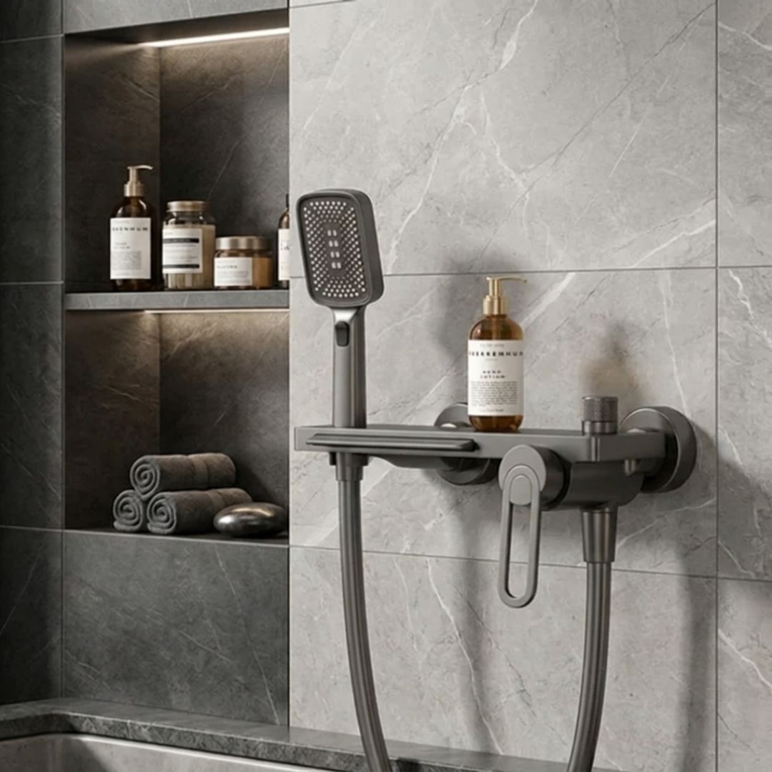 Robinet mural baignoire douche cascade avec douchette à main