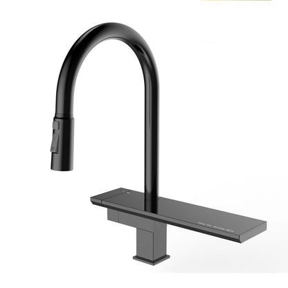 Robinet cuisine pull-down noir brillant