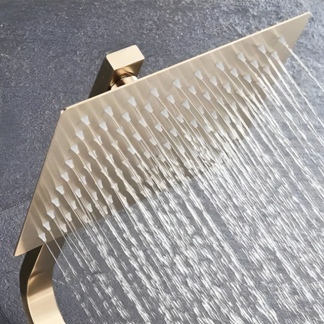Colonne de douche murale avec pommeau effet pluie et douchette à main