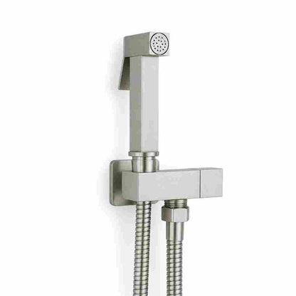 Douchette WC murale à main - Équipement sanitaire premium — Gris Brossé