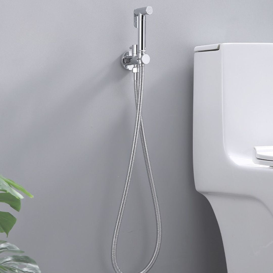 Douchette WC murale en laiton avec robinet d’arrêt