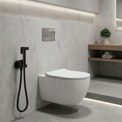 Douchette WC murale en laiton avec robinet d’arrêt