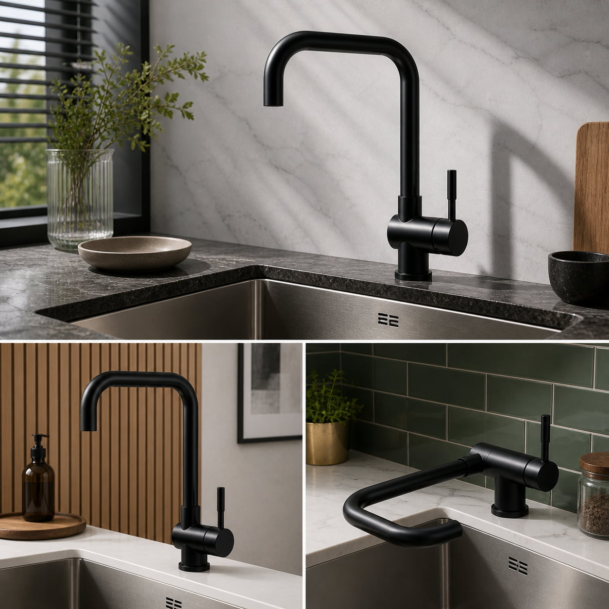 Robinet Cuisine Rabattable Sous Fenêtre – Bec Pivotant 360°