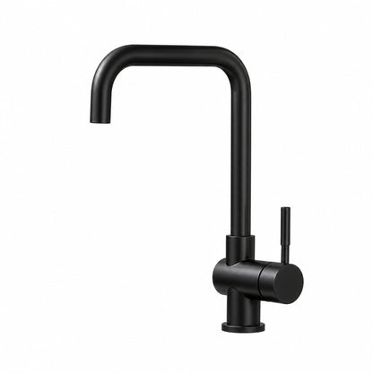 Robinet Cuisine Rabattable Sous Fenêtre – Bec Pivotant 360° — Noir Mat
