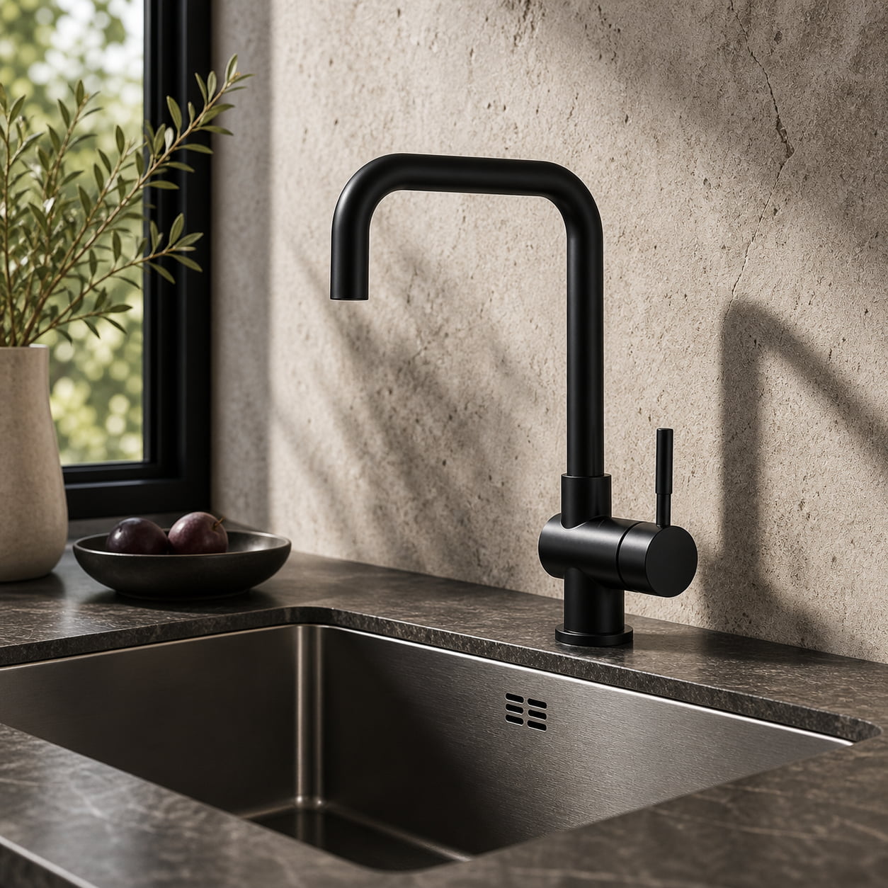 Robinet Cuisine Rabattable Sous Fenêtre – Bec Pivotant 360°