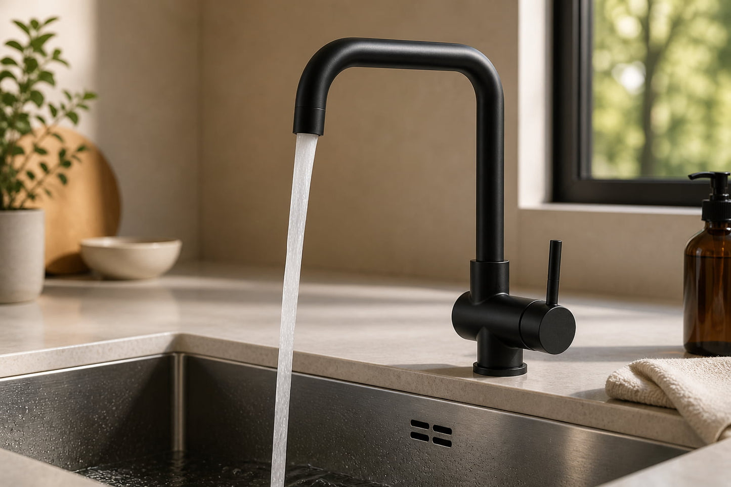 Robinet Cuisine Rabattable Sous Fenêtre – Bec Pivotant 360°