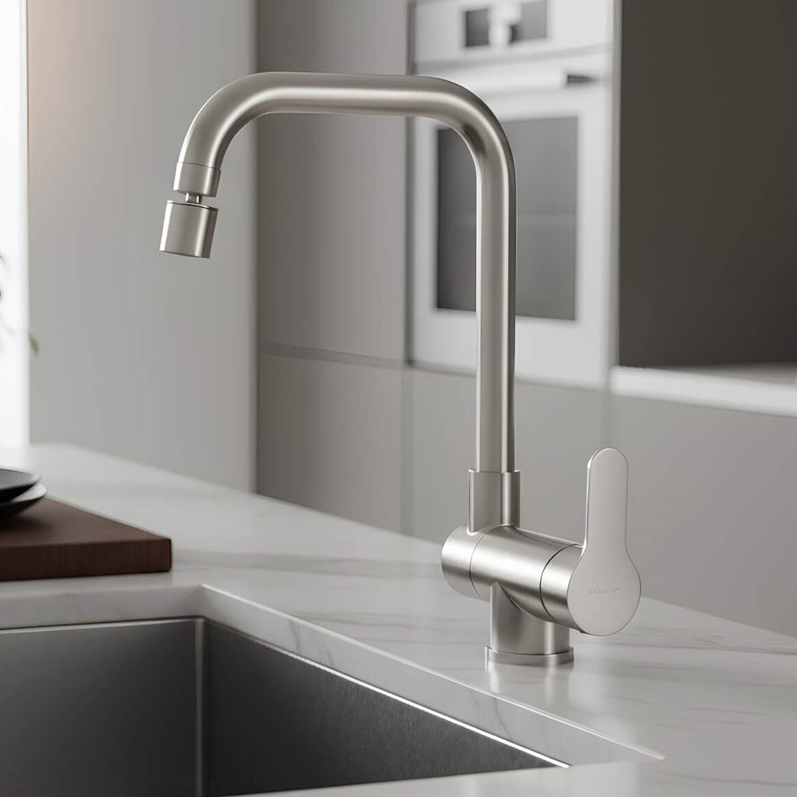 Robinet cuisine rabattable flexible 360° mitigeur monotrou
