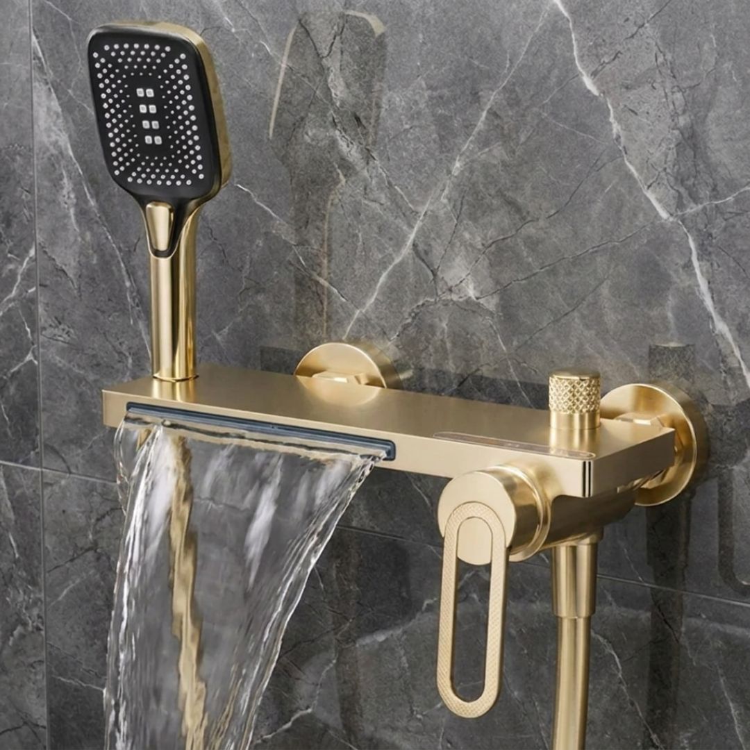 Robinet mural baignoire douche cascade avec douchette à main