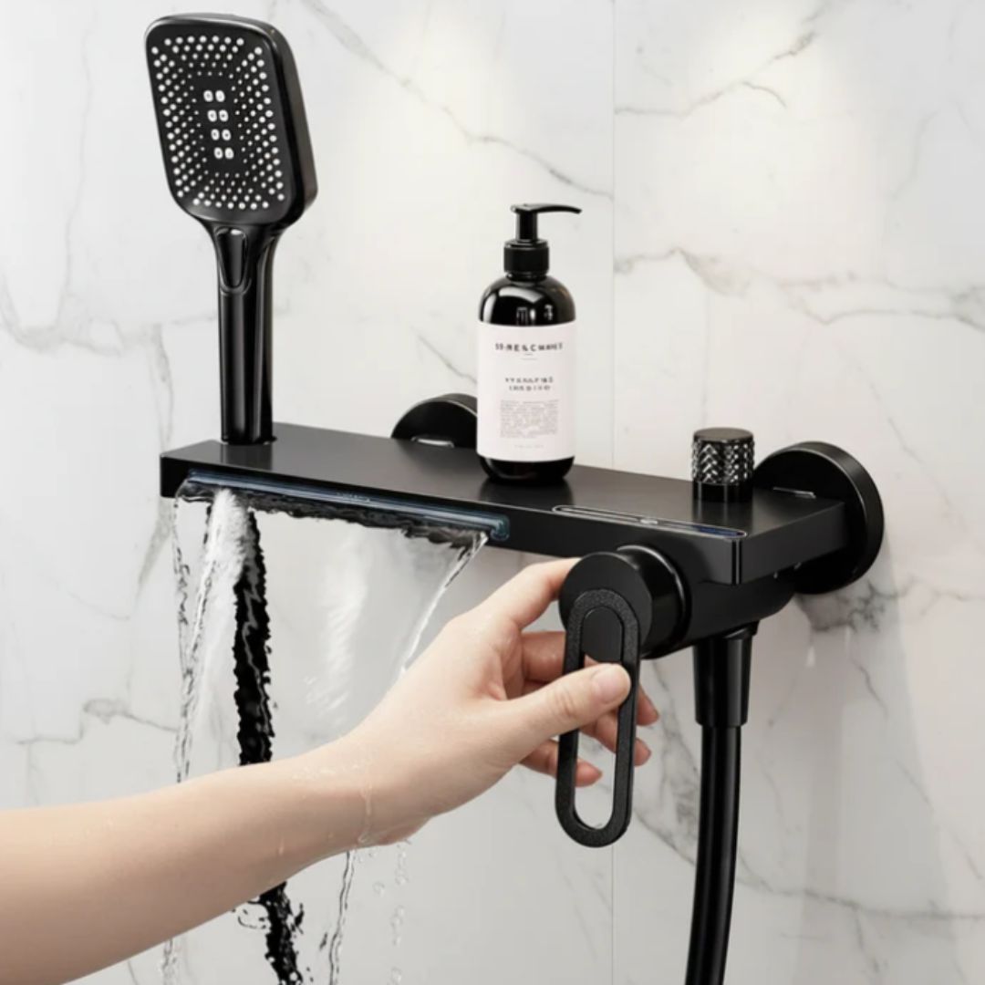 Robinet mural baignoire douche cascade avec douchette à main