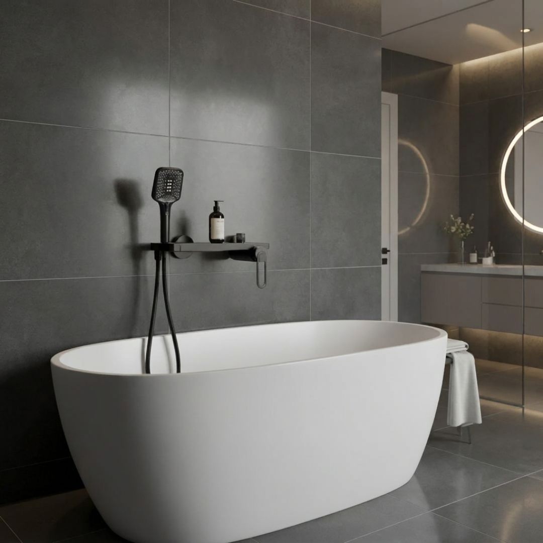 Robinet mural baignoire douche cascade avec douchette à main