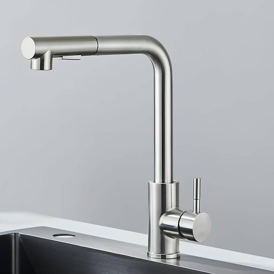 Robinet cuisine douchette extractible design — Chrome