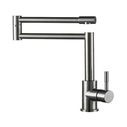 Robinet de cuisine rabattable 360° avec double bras articulé — Gris Anthracite