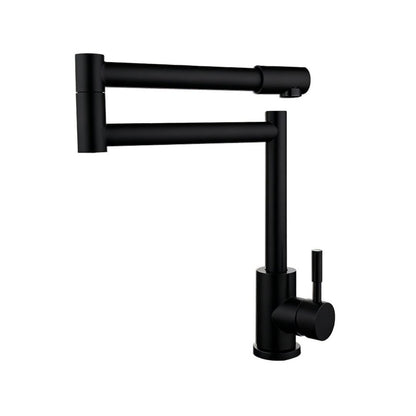 Robinet de cuisine rabattable 360° avec double bras articulé — Noir
