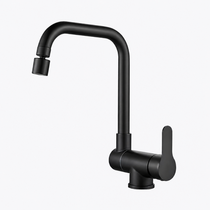 Robinet cuisine rabattable flexible 360° mitigeur monotrou — Noir