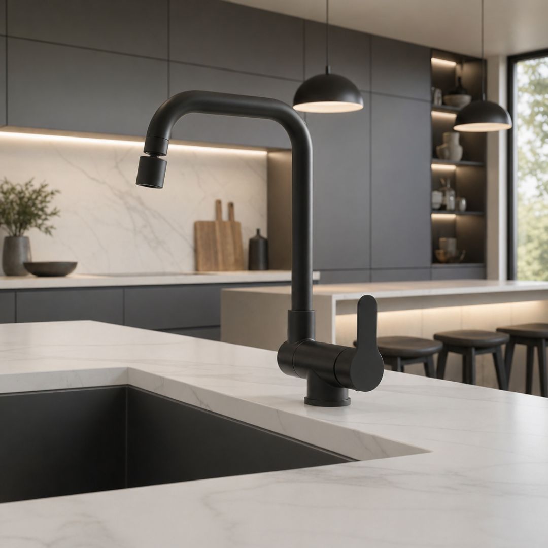 Robinet cuisine rabattable flexible 360° mitigeur monotrou