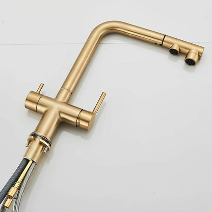 Robinet cuisine avec douchette extractible double jet