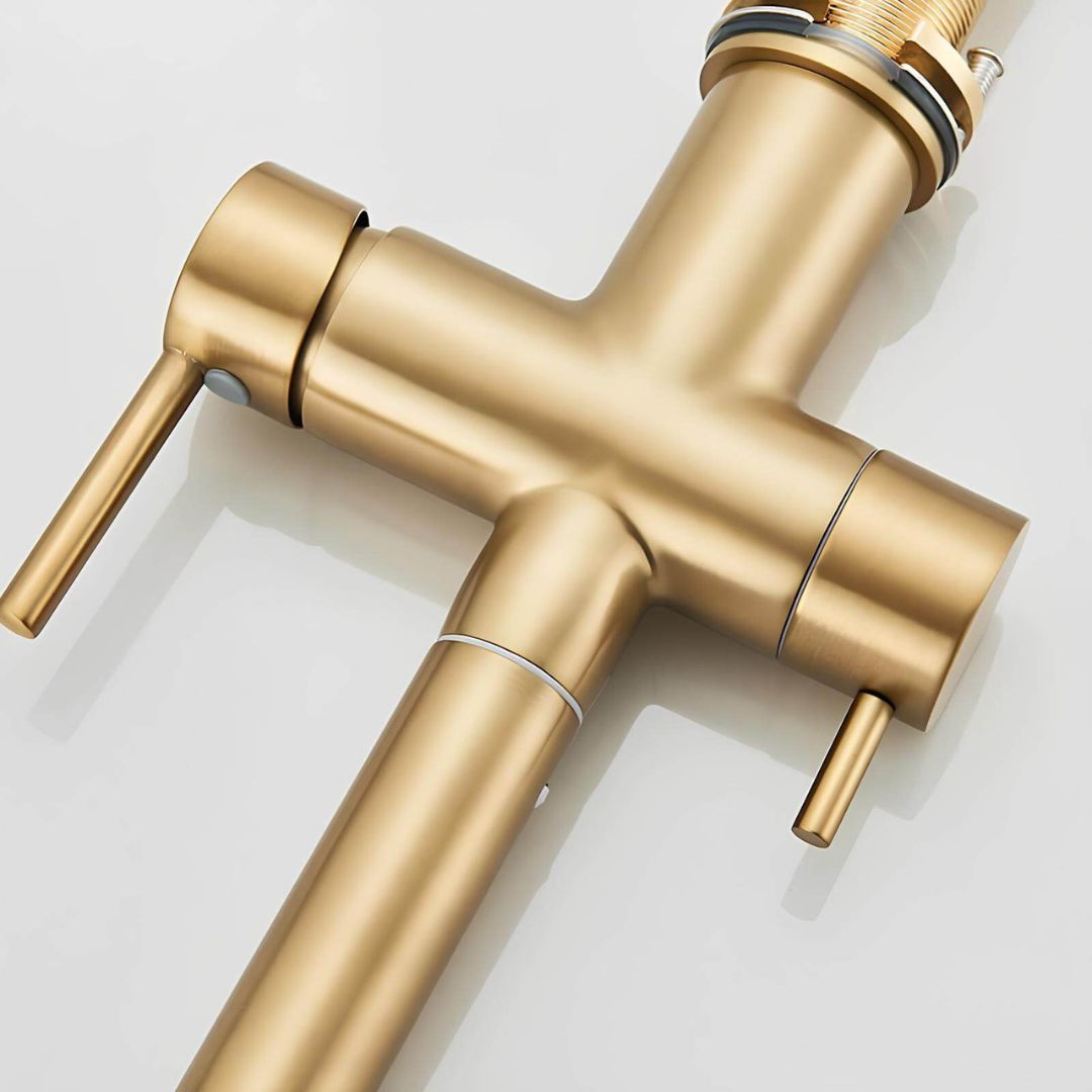Robinet cuisine avec douchette extractible double jet