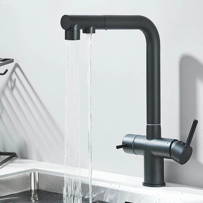 Robinet cuisine avec douchette extractible double jet