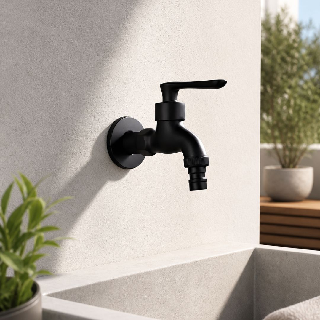 Robinet mural extérieur noir eau froide