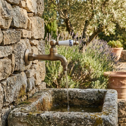 Robinet extérieur mural en laiton style provençal