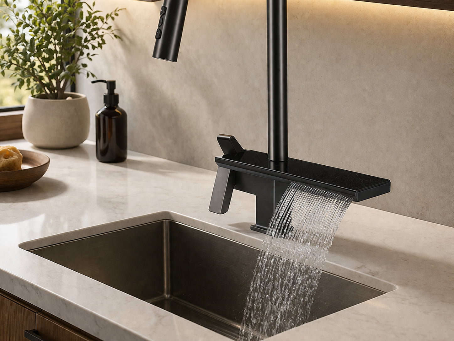 Robinet cuisine pull-down avec douchette extractible
