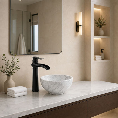 Robinet vasque salle de bain cascade haut